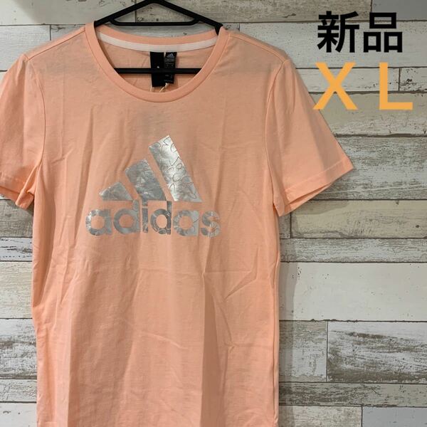 新品　adidas レディース　XL Tシャツ　ピンク