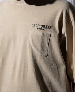 California Apparel カリフォルニアアパレル surf fin pocket wide tee サーフ フィン ポケット ワイド Tシャツ　M ベージュ