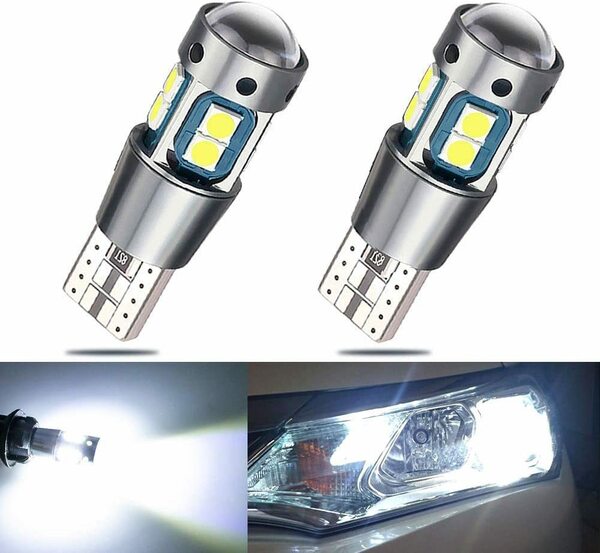 『送料無料』T10 LED ホワイト 爆光 12V 24V ポジションランプ ルームCANBUS キャンセラー内蔵 無極性 白 2個　ライト　バルブ　Na