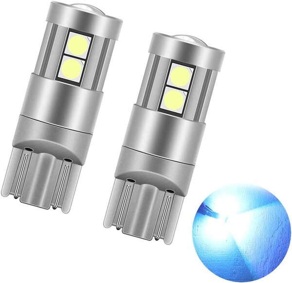 『送料無料』爆光 T10 LED ポジションランプ ルームランプ ナンバー灯 3030LED素子 DC12V-24V ライトブルー 2個 青 YO バルブ