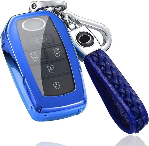 『送料無料』トヨタ 専用 TOYOTA 新型 ノア ヴォクシー 90系 新型シエンタ アクア キーケース キーカバー キーホルダー ブルー 青 y