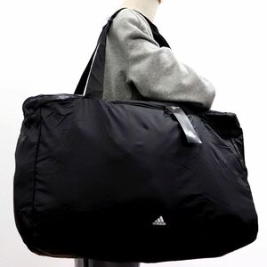 ★アディダス adidas 新品 丈夫 軽量 パッカブル キャリーバッグ ジムバッグ エコバッグ かばん 鞄 BAG カバン 黒 [GN20201N] 六★QWER