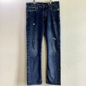 希少 Abercrombie&Fitch アバクロンビー&フィッチ REMSEN Low Rise Slim Straight セルビッジジーンズ W32L32 デニムパンツ 赤耳 アバクロ