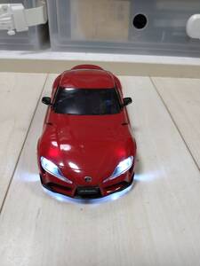 京商ミニッツMA020AWDシャーシ京商ボディー90スープラ電飾付ドリフトタイヤ付電飾付ジャイロ付R246アルミホイール付