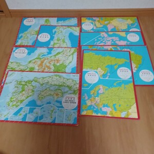 日本地図　世界地図　ピクチュアパズル　地図パズル