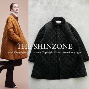 【THE SHINZONE シンゾーン】COUNTRY COAT ウール キルティング カントリー コート 36 ブラック 黒