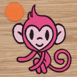 【Ｌサイズ】アイロンワッペン NO.1602 サル モンキー さる ＭＯＮＫＹ 猿 人気 可愛い アップリケ 【郵便定形】