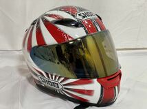 ◎【美品】SHOEI XR-1100 ヘルメット マットブラック Mサイズ 57cm ミラーシールド（別シールド付2個）ショウエイ ドクロ/クロス 赤/白_画像3