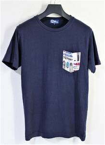 ◆reyn spooner レインスプーナー◆半袖 胸ポケット Tシャツ ネイビー:S ロングボード