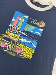 80s USA製　OLD Tシャツ SORF BEACH シングルステッチ　サイズ　XL vintage アメリカ　古着