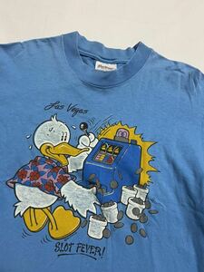 80s stedman USA製　Tシャツ　アニマル　ラスベガス　スロット　シングルステッチ　サイズ　L OLD vintage 1986 アメリカ　古着