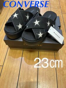 ☆新品・軽量☆CONVERSE SANDAL PLTS CROSSBELT コンバース　サンダル　PLTS クロスベルト　ブラック　厚底　レディース