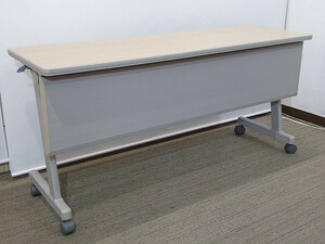 コクヨ 折りたたみテーブル 平行スタック 幕板付き W1500 D450 スタックテーブル 会議テーブル ミーティング 中古