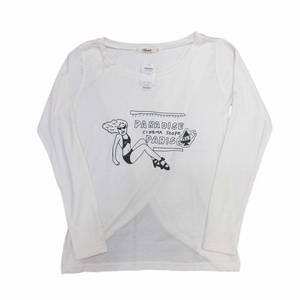 未使用品 トゥララ TRALALA LIZLISA リズリサ 手描きパリス Tシャツ 長袖 カットソー ロンT ロゴ プリント 0 白 ホワイト/17 レディース, リズリサ, トップス, 長袖Tシャツ