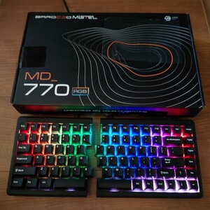 ミステル Mistel Barocco MD-770 RGB US配列 静音赤軸 分離式 メカニカルキーボード ゲーミング