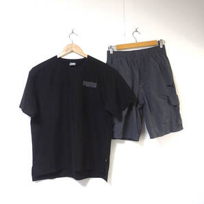 【送料無料】PUMAプーマ半袖ピステシャツナイロンハーフパンツセット/Mサイズ メンズ