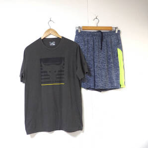 【送料無料】アンダーアーマーTシャツ、ハーフパンツセット/MD-LGサイズ メンズ スポーツ カジュアル ヒートギア