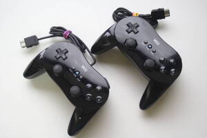 WiiクラシックコントローラPRO まとめて2個セット クロ 任天堂 純正/動作品