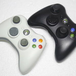 Xbox360 ワイヤレスコントローラー まとめて2個セット ブラック/ホワイト マイクロソフト純正 /動作品　