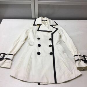  free shipping *LIP SERVICE Lip Service * spring coat trench coat turn-down collar coat *M size * white #31030sjj25