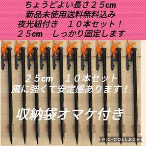 早い者勝ち!25cm スチールペグ 風に強い 安定感抜群 新品未使用送料込み