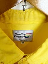 90s●Benetton Formula1 ベネトン フォーミュラ1 ワッペン 刺繍 メカニック半袖シャツ 48 (ゆったり大きめ) F1 RACING TEAM 企業 古着_画像3