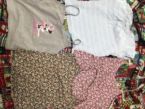 130*ELLE* short sleeves T-shirt * light blue * Minnie Mouse tank top * other 4 point set *USED