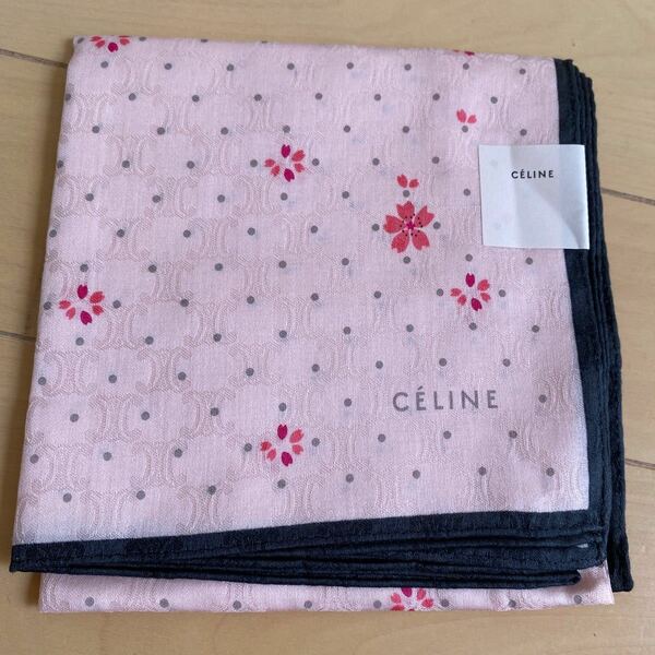 CELINE セリーヌ　ハンカチ　桜　ピンク