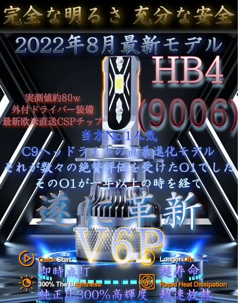 HB4 LED ヘッドライト バルブ フォグ 超絶爆光 V6P 6000k .