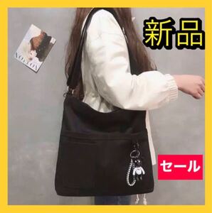 レディースバッグ ショルダーバッグ キャンバスバッグ ブラック トートバッグ 黒