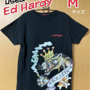 used エドハーディー プリント Tシャツ 半袖 ブラック M 《Ed Hardy》