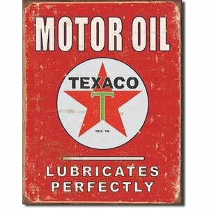 ブリキ看板 TEXACO MOTOR OIL (1444) テキサコ モーター オイル サインプレート サインボード アメリカ雑貨 アメリカン雑貨