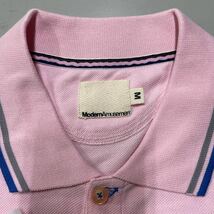 Modem Amusement モダンアミューズメント ポロシャツ 半袖 未使用 ピンク Mサイズ メンズ 刺繍 ワンポイント_画像4