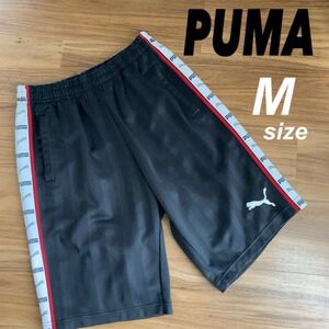 PUMA プーマ メンズ M ハーフパンツ スポーツウェア ユニセックス 刺繍ロゴ ブラック系