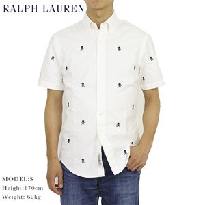 新品 アウトレット A722 Mサイズ 半袖 シャツ スカル polo ralph lauren ポロ ラルフ ローレン 白