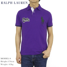 新品 アウトレット b149 XLサイズ 半袖 ポロ シャツ ビッグポニー polo ralph lauren ポロ ラルフ ローレン 紫_画像1