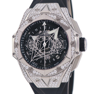 【3年保証】 ウブロ ビッグバン ウニコ サンブルー2 チタニウム パヴェ 418.NX.1107.RX.1604.MXM20 純正ダイヤ 自動巻き メンズ 腕時計