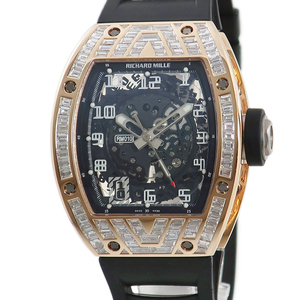【3年保証】 リシャール・ミル オートマチック RM010 AM RG K18RG無垢 ダイヤ スケルトン アラビア トノウ 自動巻き メンズ 腕時計