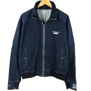 ■AVIREX アヴィレックス TYPE BLUE 6113320 / メンズ / インディゴ × ネイビー ナイロン切替 ストレッチ ニットデニム ジャケット size M