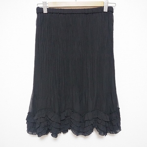 #ancnokoo-noNOKOOHNO skirt 40 black pleat frill inner attaching tag attaching beautiful goods lady's [757127]
