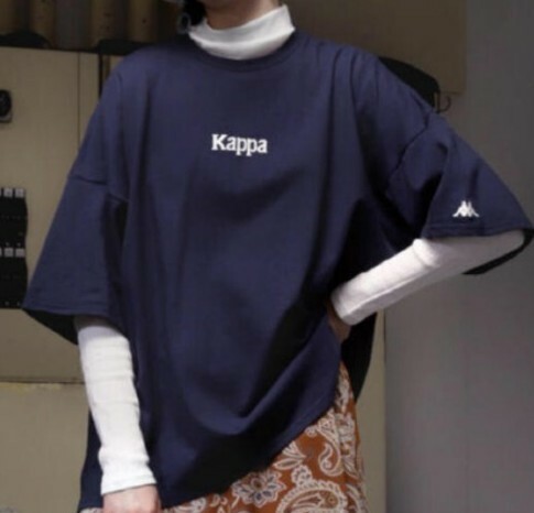 Kappa カッパ別注ビッグシルエット1/2スリーブカットソー EMMA CLOTHES コラボ