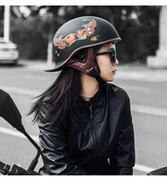 美品バイク ヘルメット半帽 レトロ ヘルメット バイク 大きいサイズ ダックテール ヘルメット オートバイヘルメットUV サイズ選択_画像4