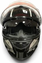 バイクヘルメット フルフェイス ヘルメット 人気 メンズ レディース ダブルシールド Helmet 艶黒_画像3