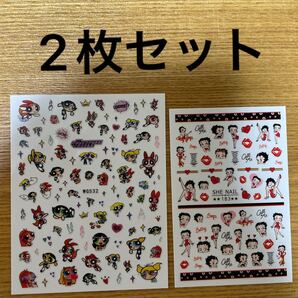 2枚セット ネイルシール ベティプープ パワーパフガールズ