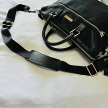 1円 極美品 BURBERRY メンズ ビジネスバッグ ブリーフケース ショルダー ハンド 2WAY レザー A4 書類鞄 大容量 ブラック 黒 バーバリー_画像8