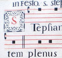 1750年'グレゴリオ聖歌 ネウマ譜 手稿 大判 2枚 2_画像2