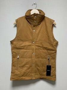 未使用☆[DELAY by WIN&SONS] 15AW 定価70,500 ALEX ゴートレザーダウンベスト 3 ベージュ 山羊革 ディレイ