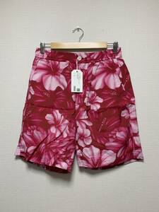  не использовался *[BEDWIN] 21SS обычная цена 23,100 ALOHA SHORTS MARCY гибискус рисунок легкий aro - шорты 2 розовый bedo wing 