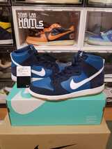 2017年 超美品　箱付　NIKE SB ZOOM　DUNK HIGH PRO INDUSTRIAL BLUE” ナイキ エスビー ズーム ダンク ハイ　オブシディアン ガムソール_画像1