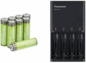 【セット買い】ベーシック 充電池 高容量充電式ニッケル水素電池単3形8個セット (充電済み 最小容量 2400mAh 約500回使用可能) &